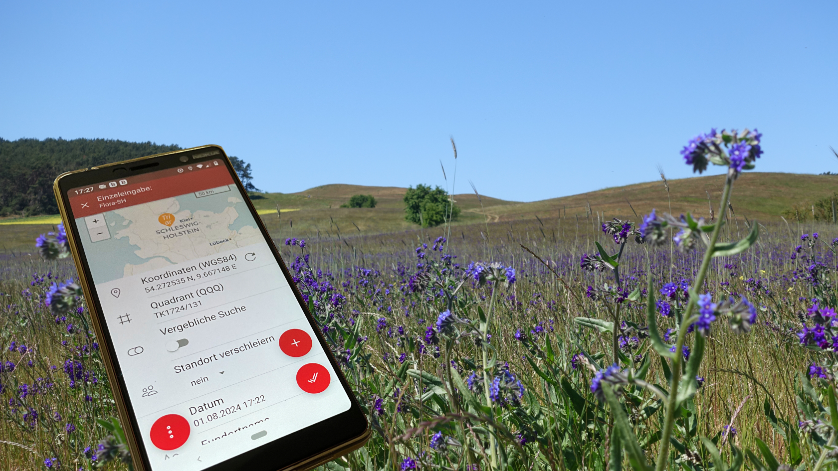 Die neue App von Flora-SH erleichtert das Kartieren im Gelände. Foto: RLZ